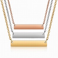 Hot Sale On Waimaotong Website Custom Engravable 316l Stainless Steel Necklace Bar Nameplate